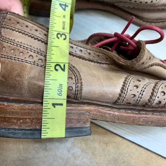 Allen Edmonds Neumok Men Sz 10D Brown Leather Brogue Wingtip Oxford Dress Shoes
